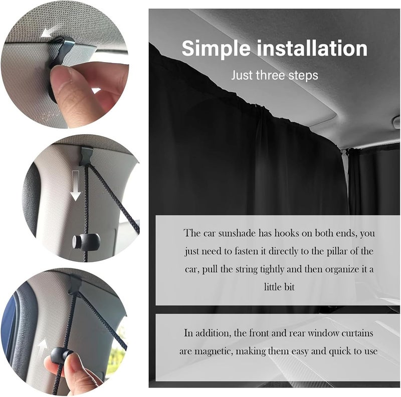 Stacool 5PCS Car Window Shades Kit,Car Privacy Window Cover for Light Blocking and Privacy,Universal CCar Sunshade for Baby CCar Accessories Interior for Sleeping Traveling Camping (5PCS) - Image 5